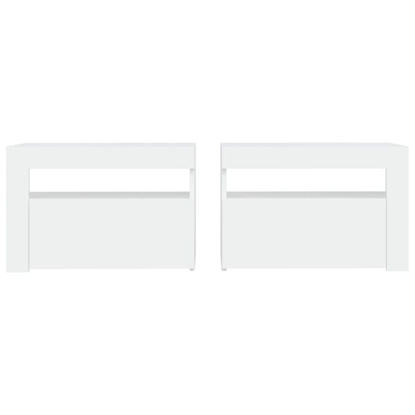 vidaXL Bedside Cabinets 2 pcs with LEDs White 60x35x40 cm