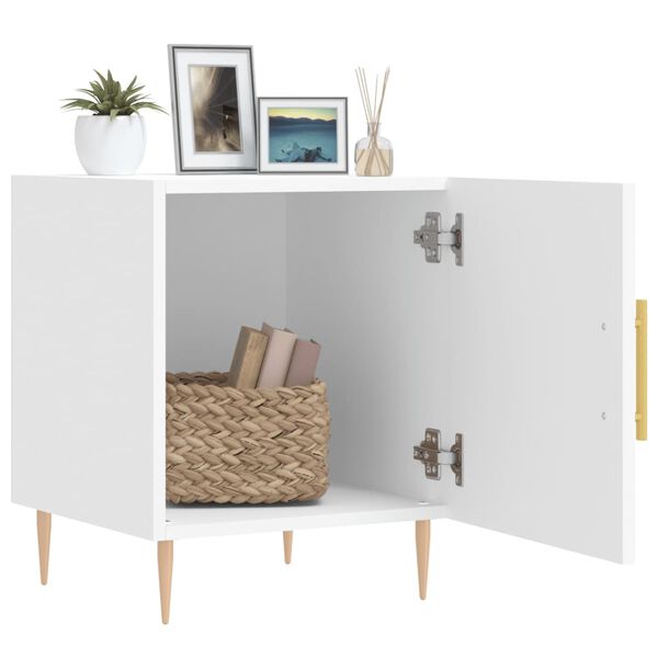 vidaXL Bedside Cabinet White 40x40x50 cm Engineered Wood