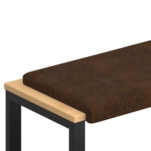 vidaXL Bench Cushion Faux Suede Fabric Brown Depth 35 cm
