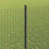 vidaXL Fence with Post Grey 1.4 x 25 m Steel and PVC