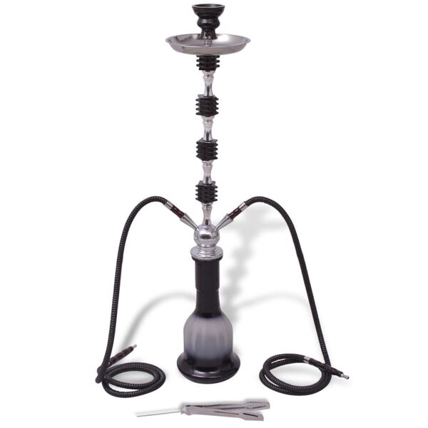 vidaXL Water Pipe/Hookah/Shisha with 2 Hoses Black XXL 83 cm