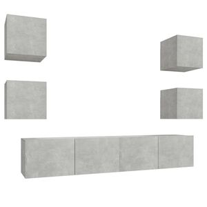 vidaXL 6 Piece TV Cabinet Set Concrete Grey Engineered Wood