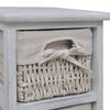 vidaXL Wooden Storage Rack 4 Weaving Baskets White
