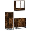 vidaXL 3 Piece Bathroom Furniture Set Smoked Oak Engineered Wood