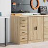 vidaXL Garage Storage Cabinet Sonoma Oak 30x51x85 cm Solid Wood Pine