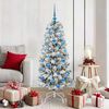 vidaXL Artificial Hinged Christmas Tree Green and White 150 cm