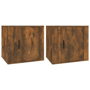 vidaXL Bedside Cabinets 2 pcs Smoked Oak 50x39x47 cm
