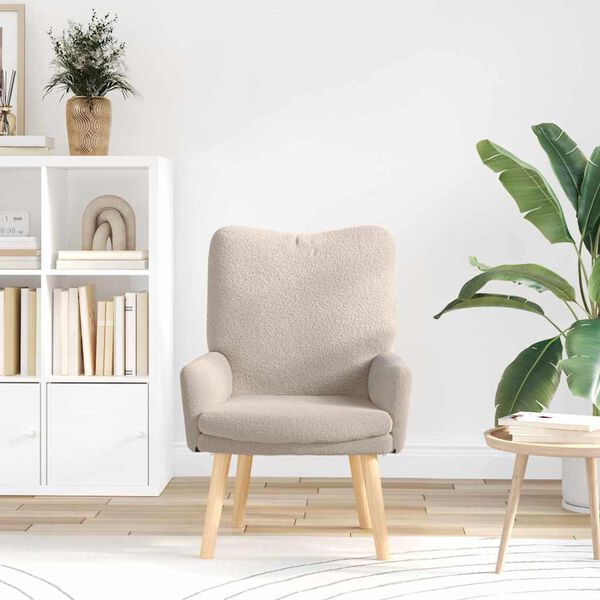 vidaXL Armchair Light Grey 63 x 67 x 94 cm Sherpa Fabric