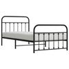vidaXL Metal Bed Frame without Mattress with Footboard Black 107x203cm