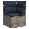 vidaXL 7 Piece Garden Sofa Set with Cushions Grey Poly Rattan