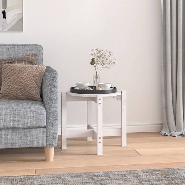 vidaXL Coffee Table White Ø 52.5x45 cm Solid Wood Pine
