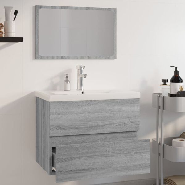 vidaXL Bathroom Furniture Set Grey Sonoma Engineered Wood