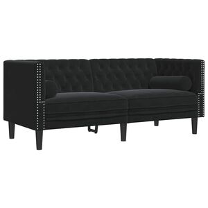 vidaXL Sofa Black 174 x 74.5 x 70.5 cm Velvet