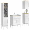 vidaXL Bathroom Furniture Set with Drawer 4 pcs White Solid Pine Wood
