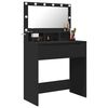 vidaXL Bedroom Dressing Tables with Drawer Black 80 x 39.6 x 135 cm