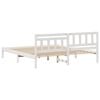 vidaXL Bed Frame with Headboard White 200 x 200 cm Solid Pine Wood
