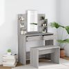 vidaXL Dressing Table Set Grey Sonoma 96x40x142 cm
