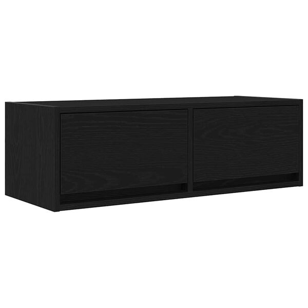 vidaXL TV Cabinet Black Oak 80x31x25.5 cm Engineered Wood
