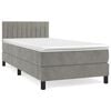 vidaXL Box Spring Bed with Mattress Light Grey 90x190 cm Velvet