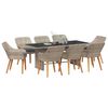 vidaXL Dining Set 9 pcs Light grey