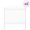 vidaXL Garden Fence White 340 x 125 cm Powder-Coated Steel