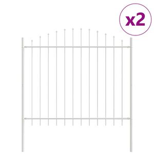 vidaXL Garden Fence White 340 x 125 cm Powder-Coated Steel