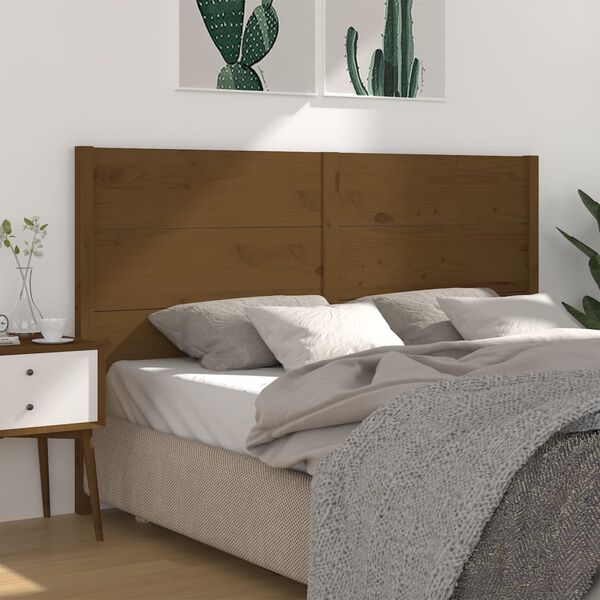 vidaXL Headboard Honey Brown 126x4x100 cm Solid Wood Pine
