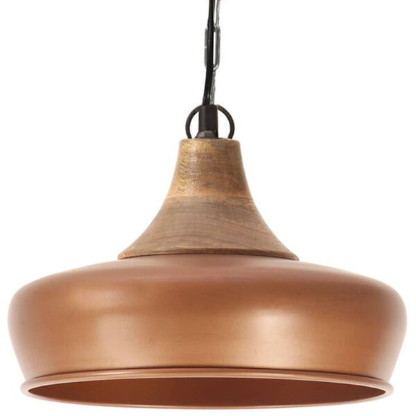 vidaXL Industrial Hanging Lamp Copper Iron & Solid Wood 26 cm E27