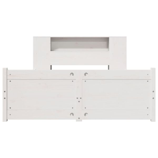 vidaXL Bookcase Bed without Mattress White 140x200cm Solid Wood Pine