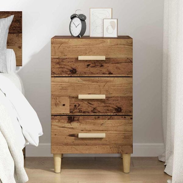 vidaXL Bedside Cabinet Old Wood 40 x 40 x 66 cm Engineered Wood