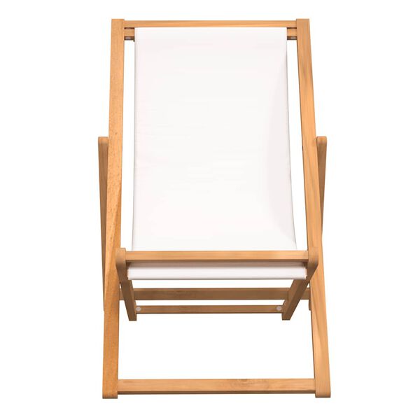 vidaXL Deck Chair Teak 56x105x96 cm Cream