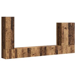 vidaXL TV Wall Cabinet Set Wall-mounted 6 pcs Old Wood