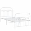 vidaXL Metal Bed Frame without Mattress with Footboard White 90x190cm