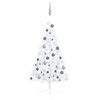 vidaXL Artificial Half Pre-lit Christmas Tree with Ball Set White 120 cm