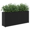 vidaXL Garden Planter with 2 Pots Black 90x20x40 cm Poly Rattan