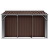 vidaXL Garden Shed Brown 277x279x179 cm Galvanised Steel