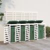 vidaXL Quadruple Wheelie Bin Storage White Solid Wood Pine