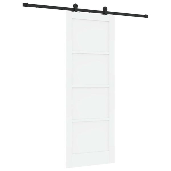 vidaXL Sliding Door White and Black 78 x 211 cm Solid Pine Wood