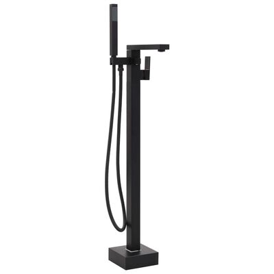 vidaXL Freestanding Bathtub Faucet Black Stainless Steel 90 cm