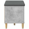 vidaXL Hall Bench with Cushion with Door Concrete Grey 60 x 38 x 46 cm