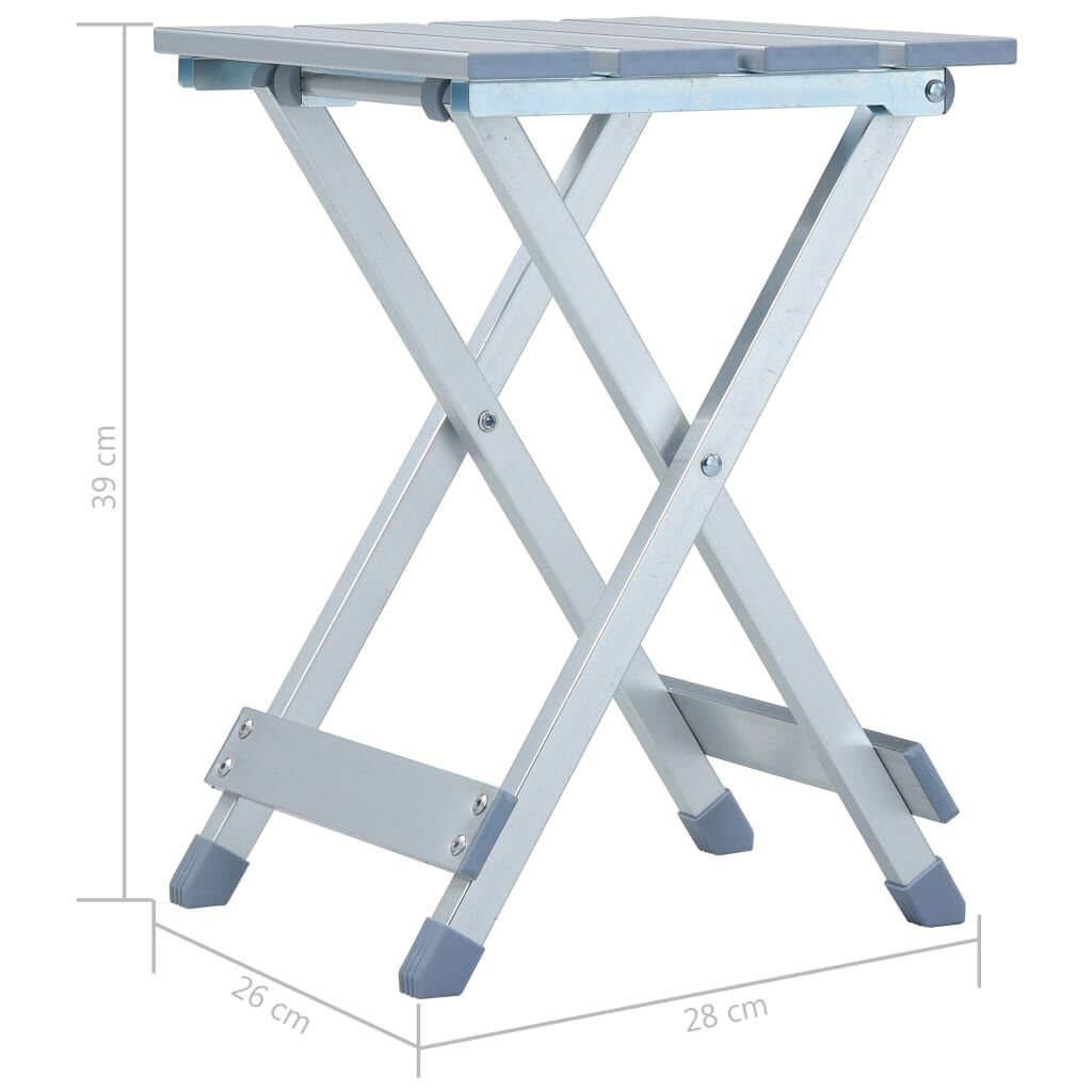 vidaXL Camping Stool Aluminium 28x26x39 cm