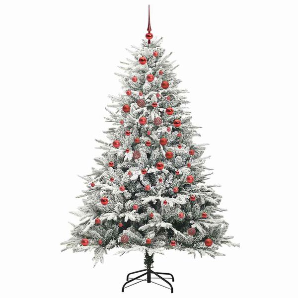 vidaXL Artificial Pre-lit Christmas Tree with Ball Set Green 180 cm