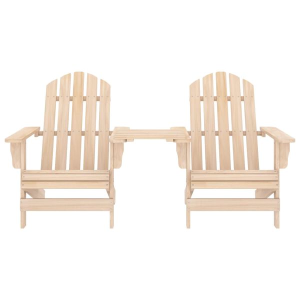 vidaXL Garden Adirondack Chairs with Tea Table Solid Fir Wood