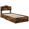 vidaXL Storage Bed with Drawer Smoked Oak 90 x 190 cm Engineered Wood
