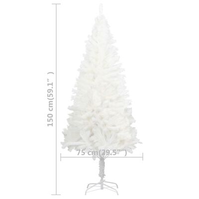 vidaXL Artificial Christmas Tree Lifelike Needles White 150 cm