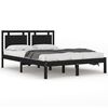 vidaXL Bed Frame without Mattress Black 160x200 cm Solid Wood