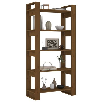 vidaXL Book Cabinet/Room Divider Honey Brown 80x35x160 cm Solid Wood