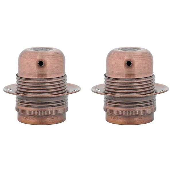 vidaXL Lamp Holders 2 pcs Red Bronze E27
