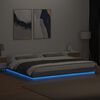 vidaXL Bed Frame with LED Lights without Mattress Grey Sonoma 180x200cm