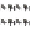 vidaXL 9 Piece Outdoor Dining Set Poly Rattan Grey